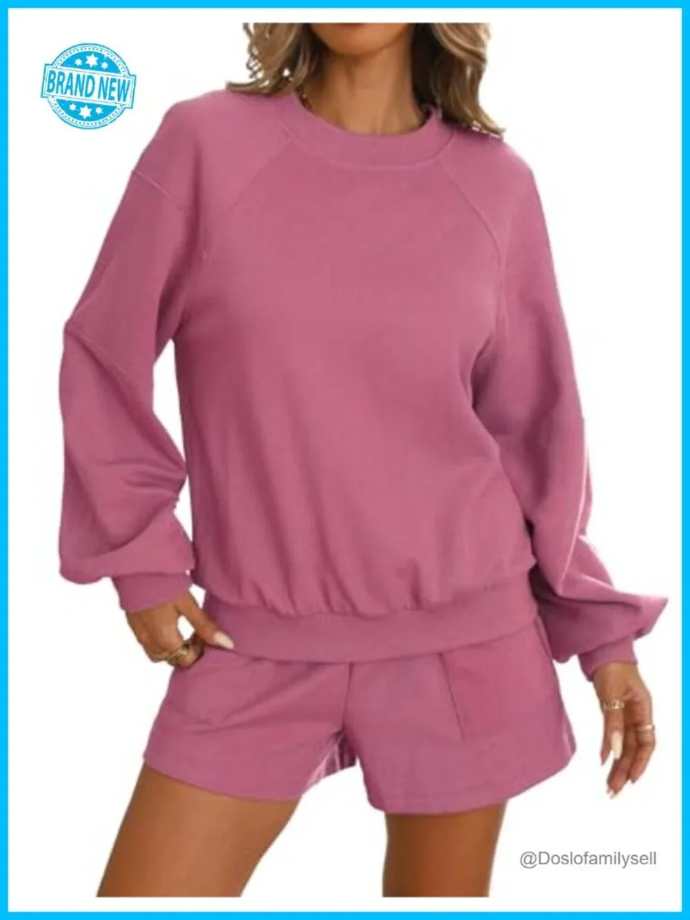 2 Piece Lounge Set Matching Sweatshirt Shorts Sweatsuit Tracksuit Pajama Set